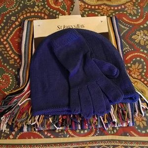 St. John's Bay Scarf, Hat & Gloves Set